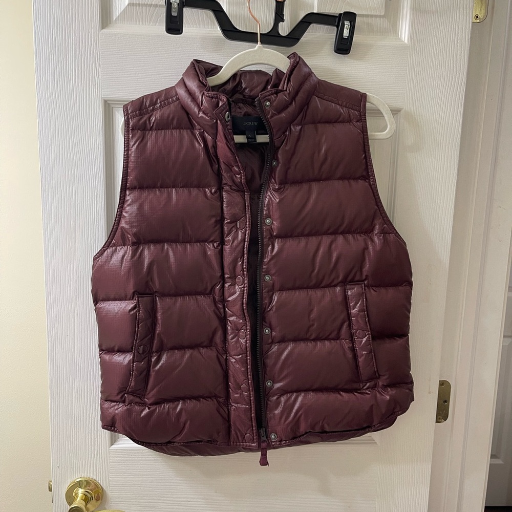 J. Crew Maroon Quilted Vest